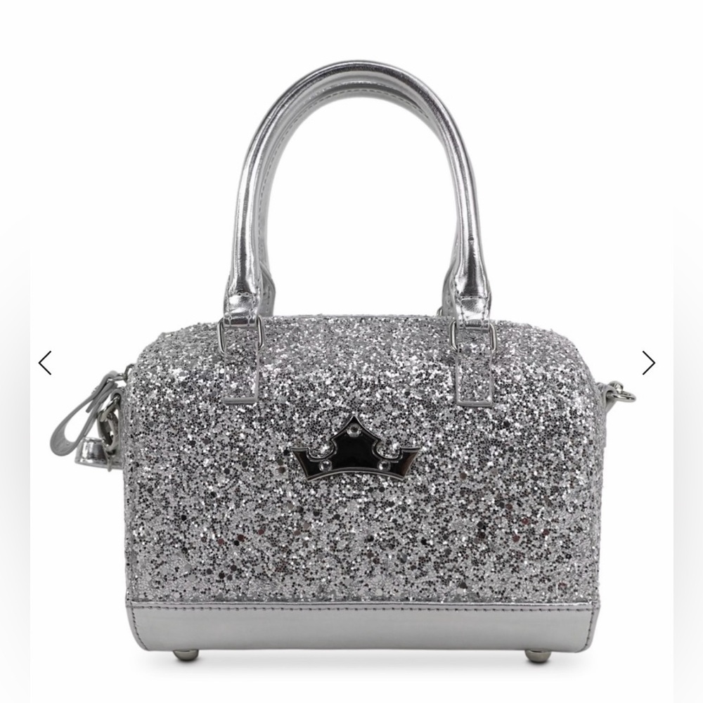 Disney Cinderella Kids Silver Glitter Handbag Purse with Strap